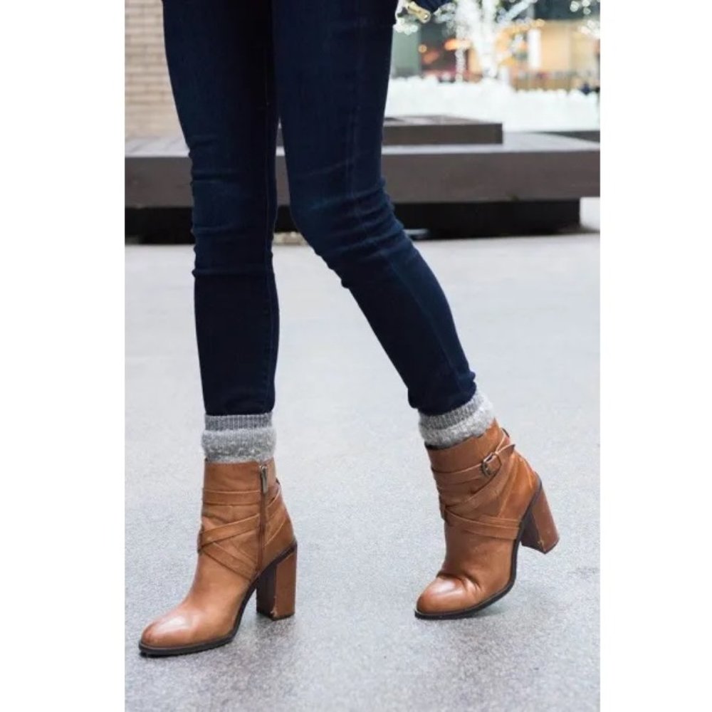 Vince Camuto Tan Leather Heeled Booties